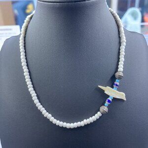 Handmade‎ Bird Carved Bead Necklace Boho Naturecore Earthy Cottagecore Jewelry